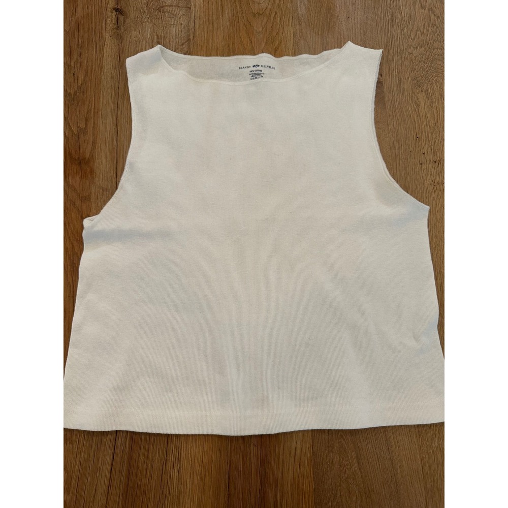 Brandy Melville White Boatneck Tank Top - Made in Switzerland - Rare